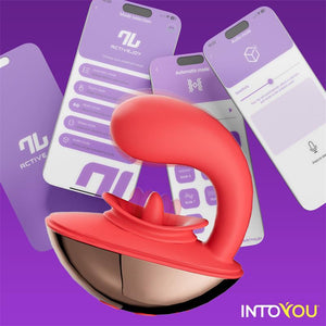 IntoYou Rondy App-Controlled G-Spot & Licking Tongue Vibrator Red Vibrators - Finger & Tongue Buy in Singapore LoveisLove U4Ria