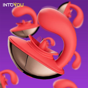 IntoYou Rondy App-Controlled G-Spot & Licking Tongue Vibrator Red Vibrators - Finger & Tongue Buy in Singapore LoveisLove U4Ria