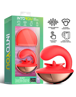 IntoYou Rondy App-Controlled G-Spot & Licking Tongue Vibrator Red Vibrators - Finger & Tongue Buy in Singapore LoveisLove U4Ria