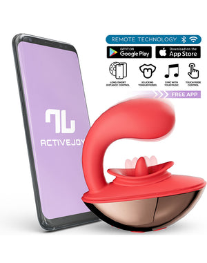 IntoYou Rondy App-Controlled G-Spot & Licking Tongue Vibrator Red Vibrators - Finger & Tongue Buy in Singapore LoveisLove U4Ria