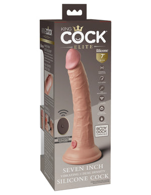 King Cock Elite Vibrating Silicone Dual-Density 7 Inch with Remote Buy in Singapore LoveisLove U4Ria