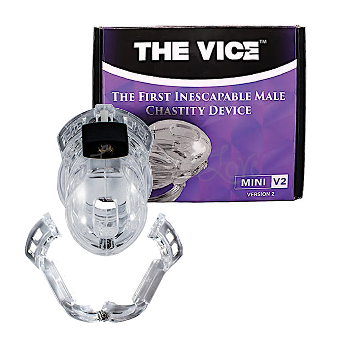 Locked In Lust The Vice Chastity Cock Cage Mini V2 Clear