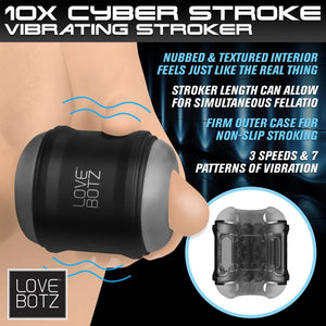 LoveBotz 10X Cyber Stroke Vibrating Stroker Black Male Masturbators - Vibrating Masturbators Buy Sex Toys in Singapore LoveisLove U4Ria