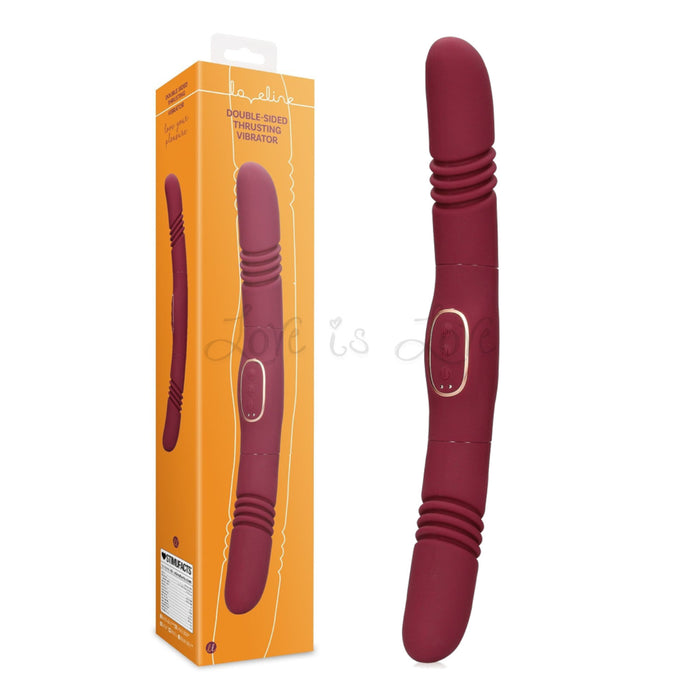 Loveline Double-Sided Thrusting Vibrator Merlot Grape