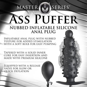 Master Series Ass Puffer Nubbed Inflatable Silicone Anal Plug Black Anal - Anal Inflatable Toys Buy Sex Toys in Singapore LoveisLove U4Ria