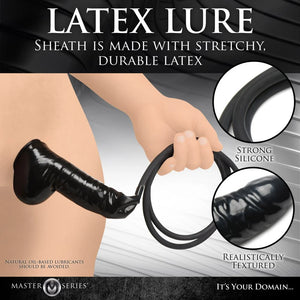 Master Series Guzzler Realistic Penis Sheath with Tube Black For Him - Penis Sheath/Sleeve Buy Sex Toys in Singapore LoveisLove U4Ria