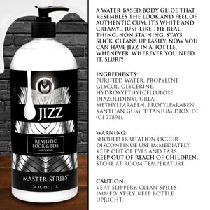 Master Series Jizz Unscented Water-Based Lubricant 16 oz or 34 oz Buy in Singapore LoveisLove U4Ria