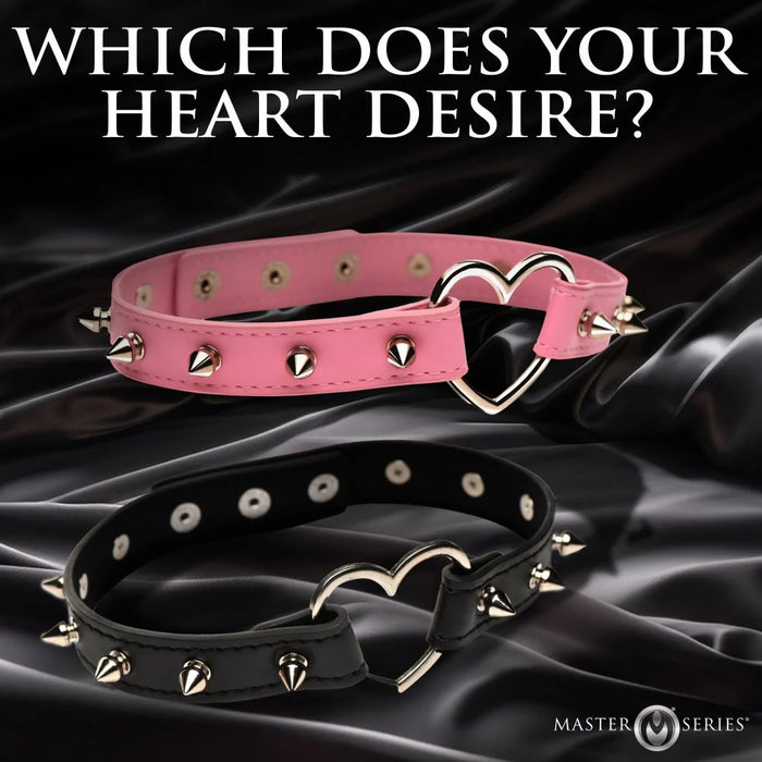 Master Series Spiked Heart Choker Pink or Black