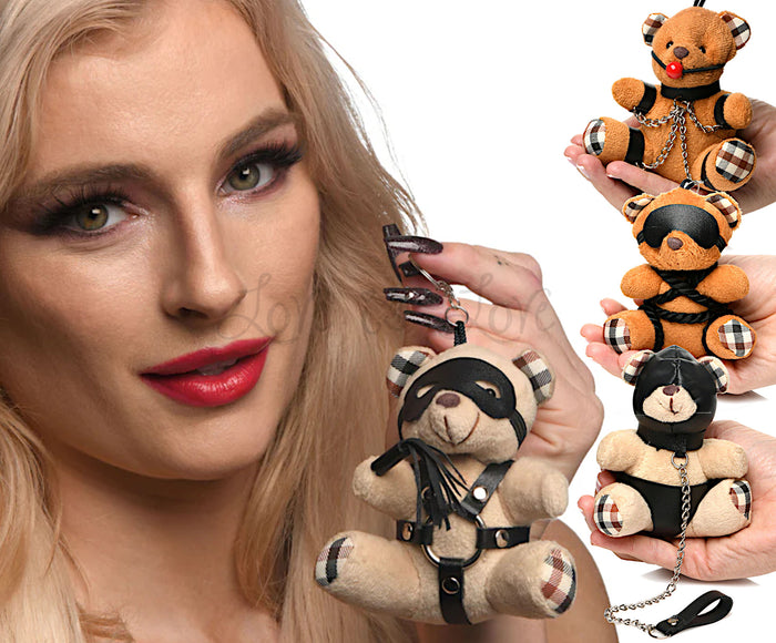 Master Series Teddy Bear Keychain BDSM or Gagged or Rope or Hooded