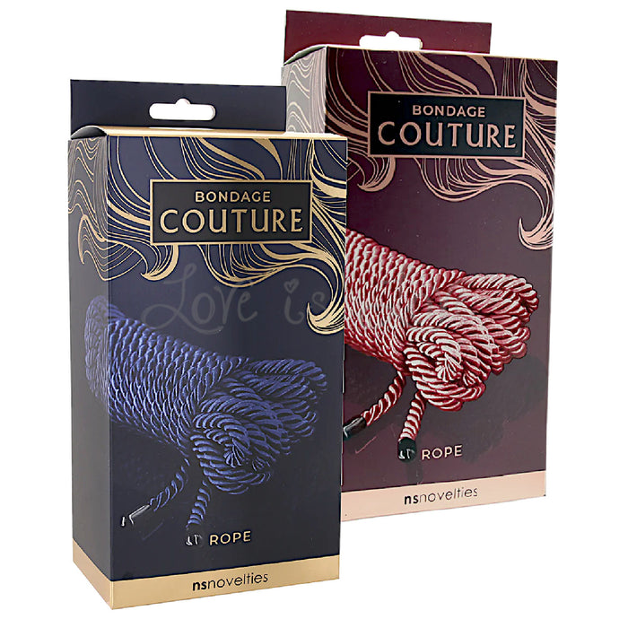 NS Novelties Bondage Couture Rope 25 Feet Blue or Rose Gold