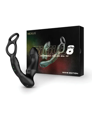 Nexus Simul8 Wave Edition Prostate Silicone Massager with Cock and Ball Ring Black (Latest Stimul8 Series)  Buy in Singapore LoveisLove U4Ria