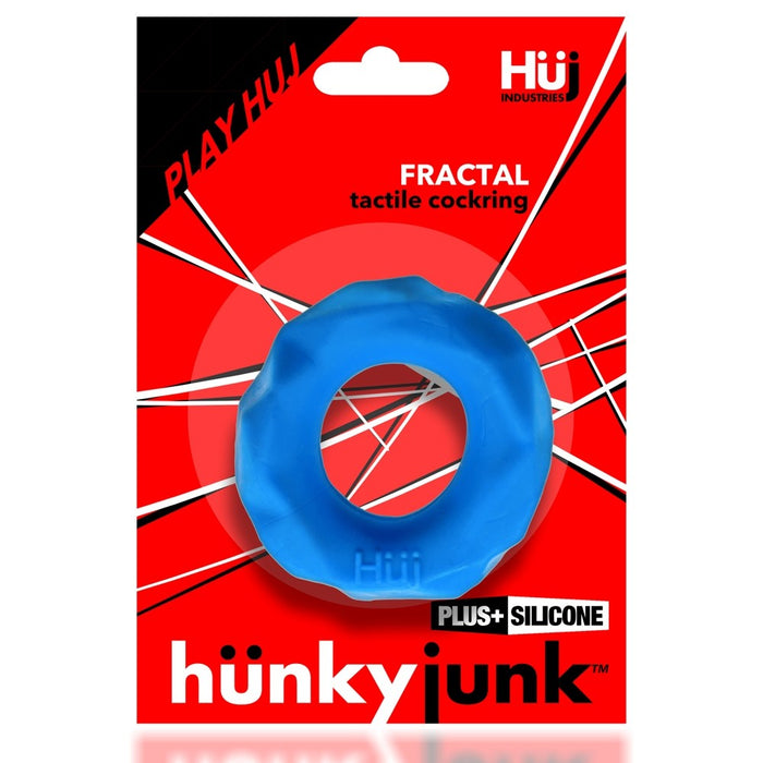 Oxballs Hunkyjunk Fractal Tactile Cockring Teal Ice or Clear Ice