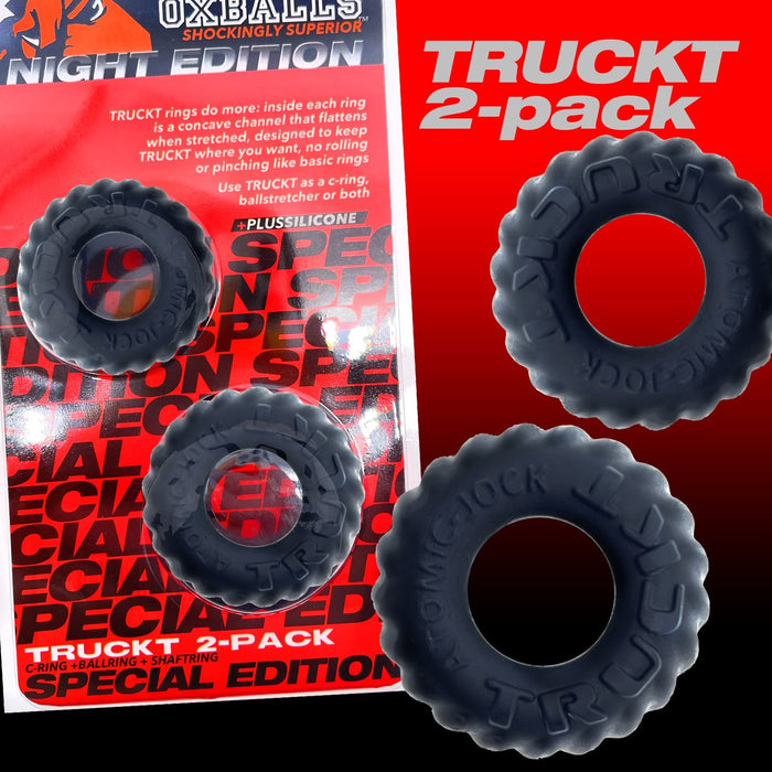 Oxballs TruckT Cock and Ball Ring Special Edition Velvet Feel Night Black