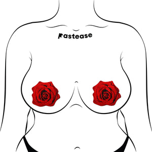 Pastease Premium Glitter Velvet Blooming Rose Pasties Red Buy in Singapore LoveisLove U4Ria