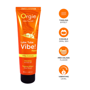 Orgie Lube Tube Vibe! Water Based with Vibration Effect, Sex On The Beach or Piña Colada 100 ML Lubes & Toy Cleaners - Water Based  Buy Sex Toys in Singapore LoveisLove U4Ria