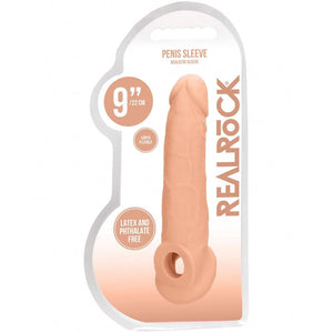 Shots RealRock Realistic Penis Sleeve 9"/23cm Extender And Ball Stretcher