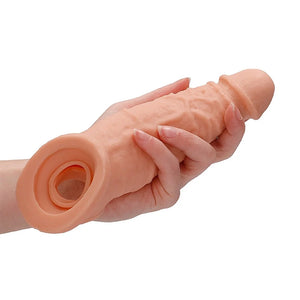 Shots RealRock Realistic Penis Sleeve 9"/23cm Extender And Ball Stretcher