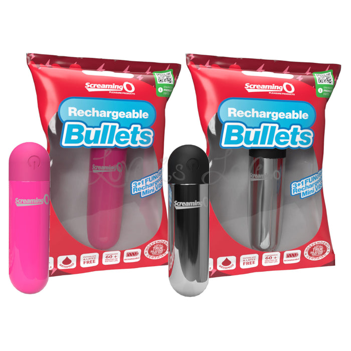 Screaming O Rechargeable Bullet Silver or Pink