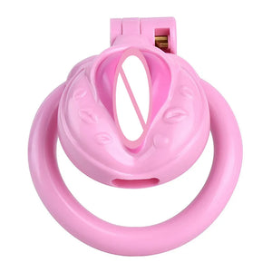 Pink Realistic Clitoris Chastity Cage with Flames Sexy Lips #212 Buy in Singapore LoveisLove U4Riaa