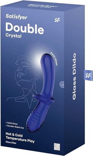 Satisfyer Double Crystal Glass Dildo Light Blue or Transparent (Authorized Dealer)  Buy in Singapore LoveisLove U4Ria 