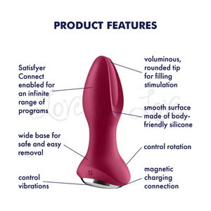 Satisfyer Rotator Plug 1+ OR Rotator Plug 2+ App-Controlled Anal Vibrator (Authorized Retailer) Anal - Anal Vibrators  Buy in Singapore LoveisLove U4Ria