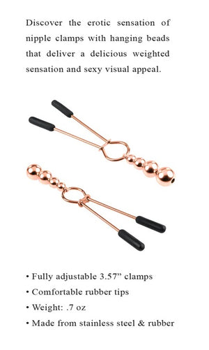 Selopa Beaded Nipple Clamps Stainless Steel Silver Rose Gold Black Chrome Nipple Toys - Nipple Clamps Buy in Singapore LoveisLove U4Ria 