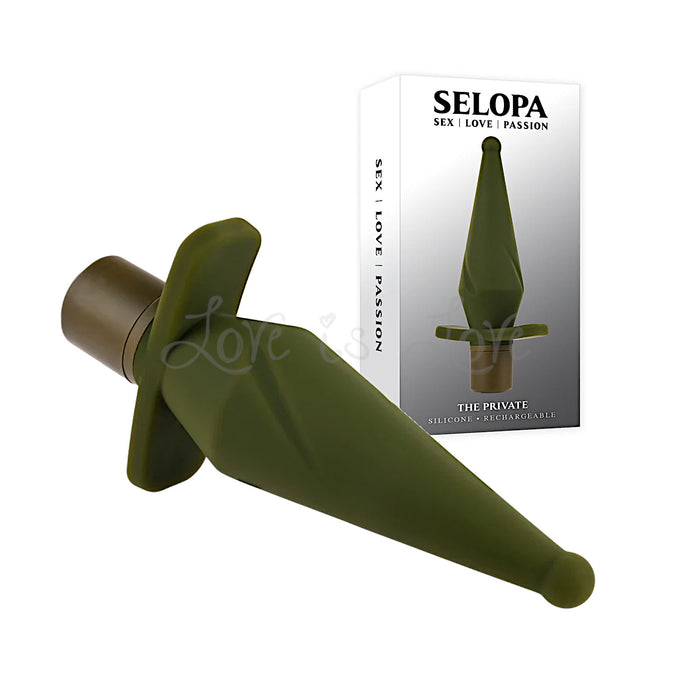 Selopa The Private Vibrating Silicone Anal Butt Plug Green