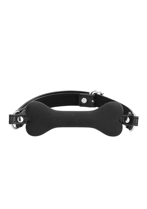 Shots Ouch! Black & White Silicone Bone Gag With Adjustable Bonded Leather Straps Bondage - Ball & All Gags Buy Sex Toys in Singapore LoveisLove U4Ria