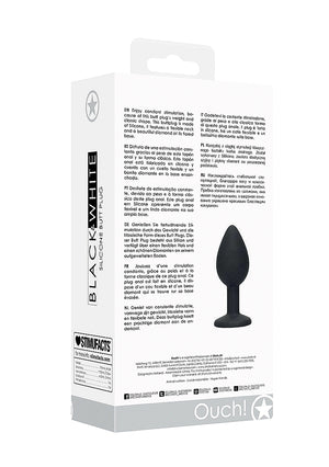 Shots Ouch! Black & White Silicone Butt Plug with Removable Jewel Anal - Tail & Jewelled Butt Plugs Buy Sex Toys in Singapore LoveisLove U4Ria