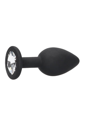 Shots Ouch! Black & White Silicone Butt Plug with Removable Jewel Anal - Tail & Jewelled Butt Plugs Buy Sex Toys in Singapore LoveisLove U4Ria