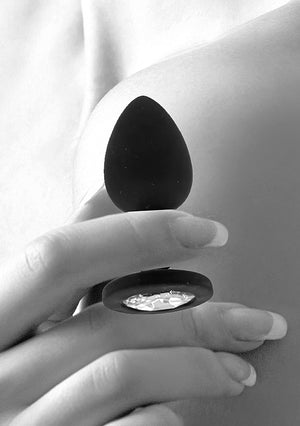 Shots Ouch! Black & White Silicone Butt Plug with Removable Jewel Anal - Tail & Jewelled Butt Plugs Buy Sex Toys in Singapore LoveisLove U4Ria