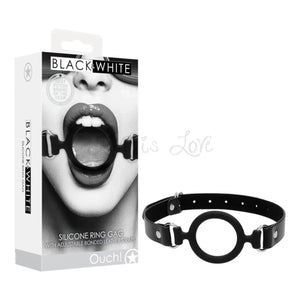 Shots Ouch! Black & White Silicone Ring Gag Buy in Singapore LoveisLove U4Ria 