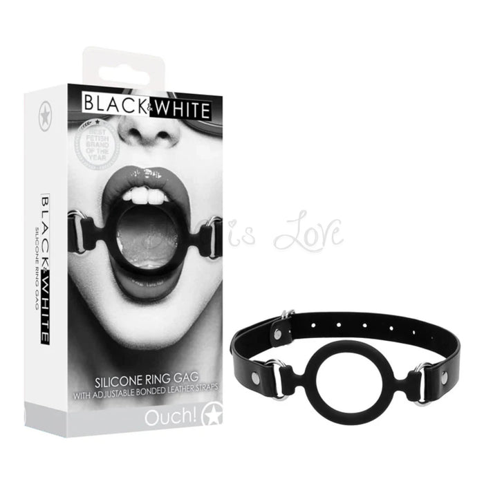 Shots Ouch! Black & White Silicone Ring Gag