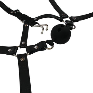 Shots Ouch! Xtreme Head Harness with Breathable Ball Gag and Nose Hooks Bondage - Ball & Bit Gags Buy Sex Toys in Singapore LoveisLove U4Ria