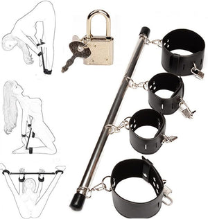 Steel Spreader Bar 50 cm with 4 Adjustable Lockable Cuffs Bondage - Spreader Bars  Buy Sex Toys in Singapore LoveisLove U4Ria