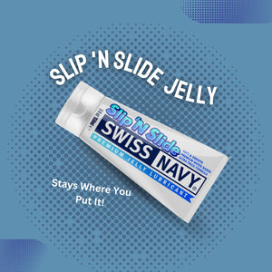 Slip 'N Slide Premium Jelly Lubricant is an ultra-thick, non-greasy water-based formula