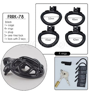 Turtle Chastity Cage 4-Piece Ring Kit #78 Black For Him - Chastity Devices Buy Sex Toys in Singapore LoveisLove U4Ria