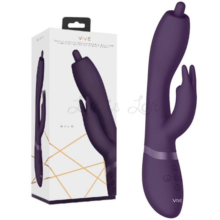 VIVE Nilo Triple-Action Pinpoint Rotating G-Spot Rechargeable Rabbit