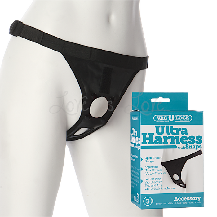 Vac-U-Lock Ultra Harness With Snaps Black