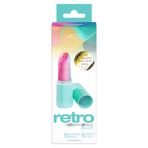 VeDO Retro Rechargeable Bullet Vibrator Pink or Turquoise Vibrators - Cute & Discreet Buy in Singapore LoveisLove U4Ria