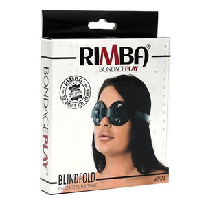 RIM 7574 Leather Blindfold Fur Inside Bondage - Blindfolds & Masks Rimba 