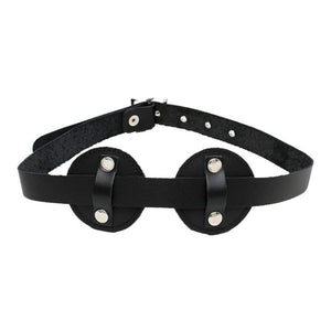 RIM 7574 Leather Blindfold Fur Inside Bondage - Blindfolds & Masks Rimba 