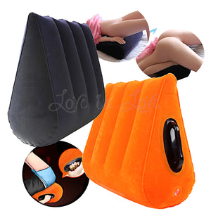Toughage Inflatable Triangular Sex Pillow Orange with handle or blue  Buy in Singapore LoveisLove U4Ria