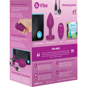 B-Vibe Remote Control Vibrating Jewel Plug S/M or M/L