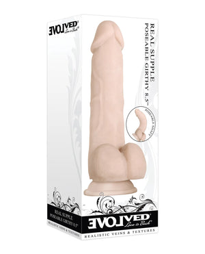 Evolved Real Supple Poseable Suction Cup Dildo With Balls Beige or Brown Buy in Singapore LoveisLove U4Ria