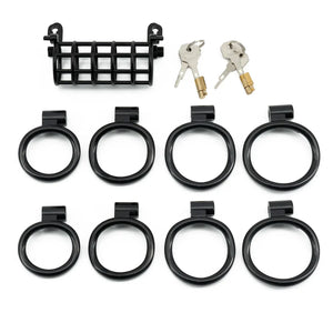 Double-Headed Chastity Cage Double 4-Piece Ring Kit #3257B Black or Pink For Him - Chastity Devices Buy Sex Toys in Singapore LoveisLove U4Ria