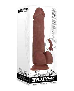 Evolved Real Supple Poseable Suction Cup Dildo With Balls Beige or Brown Buy in Singapore LoveisLove U4Ria