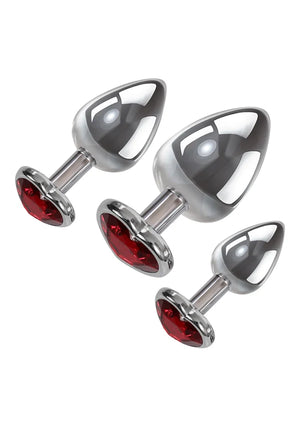 Adam & Eve Red Heart Gem Anal Plug - Set Available