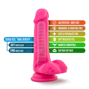 Blush Neo Dual Density Cock With Balls 6 Inch Neon Green or Neon Pink Dildos - Suction Cup Dildos Buy in Singapore LoveisLove U4ria 