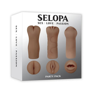 Selopa Party Pack 3-Piece Stroker Pack Pussy & Butt & Mouth Light or Dark Buy in Singapore LoveisLove U4Ria